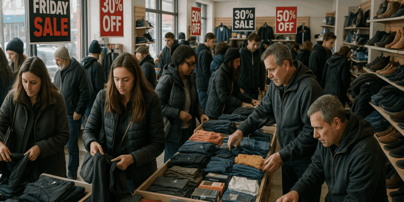black friday dans un petit magasin
