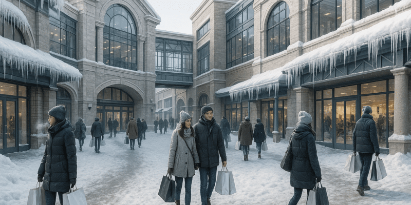 centre commercial en hiver