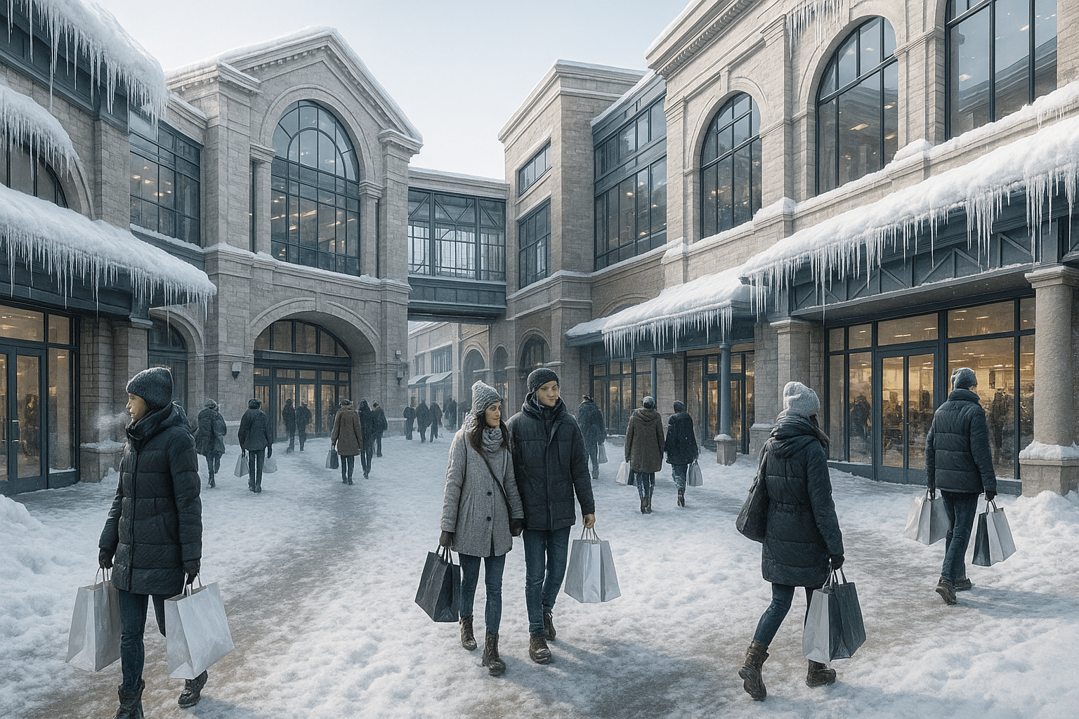 centre commercial en hiver